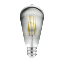 LED ŽARNICA E27, ST64, 6 W, 500 lm, 2700K, AC220-240V, 360°, PROZORNA SIVA