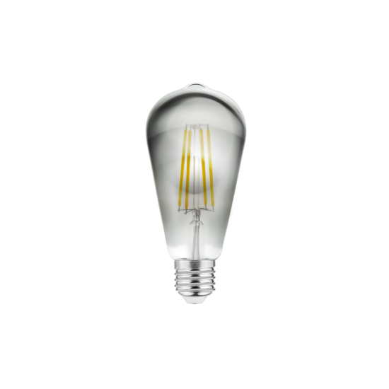 LED ŽARNICA E27, ST64, 6 W, 500 lm, 2700K, AC220-240V, 360°, PROZORNA SIVA