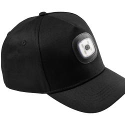 DAHN KAPA Z ŠČITNIKOM Z LED SVETILKO ČRNA