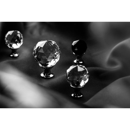 Dugme ručkica Crystal Palace A 30 mm (KROM + KRISTAL)