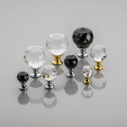 Gumb ročica Crystal Palace A 20 mm (KROM + KRISTAL)
