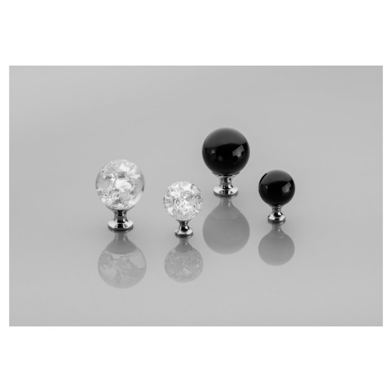 Gumb ročica Crystal Palace C 30 mm (KROM + KRISTAL)
