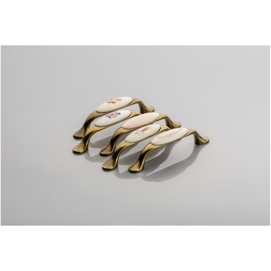 Porculanska ručkica (staro zlato) ružičasti cvijet, L-96 / WP-0728 PR