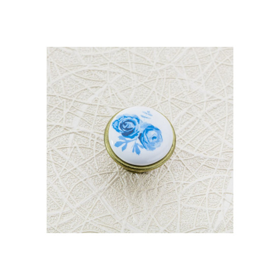 Porcelanasti gumb ročaj, modra roža WP-0728 J4