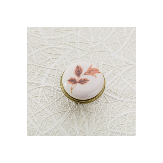 Porculanska gumb ručka (staro zlato) smeđi cvijet, WP-0728 JB