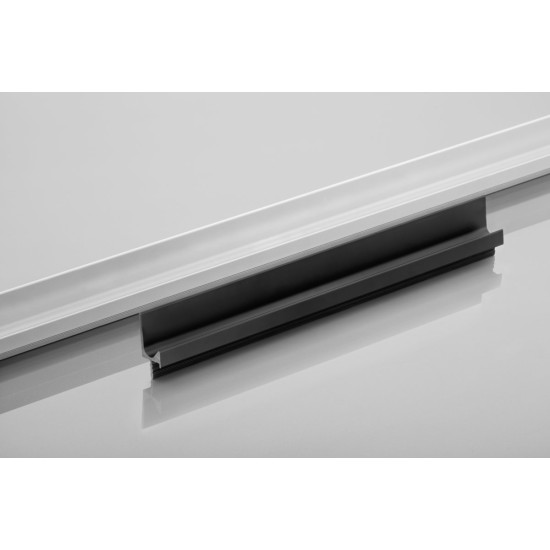 Aluminijski profil s utorom, 3.5m, crni mat