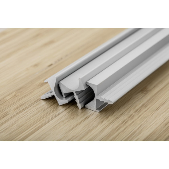 Aluminijski profil s utorom U, 3.5 m, eloksiran