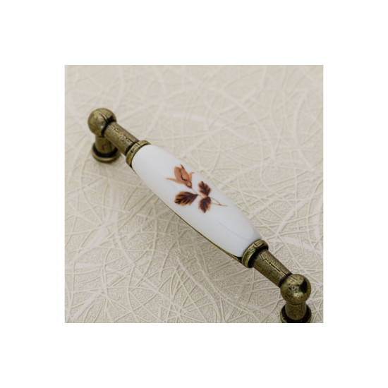 Porculanska ručkica (staro zlato) smeđi cvijet, L-96 / WP-0728 BB