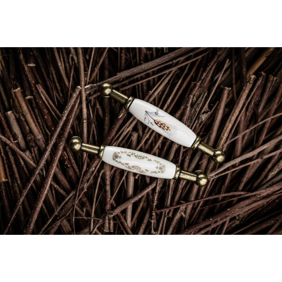 Porcelanasti ročaj (staro zlato) zlatni vzorec, L-96 / WP-0728 BX