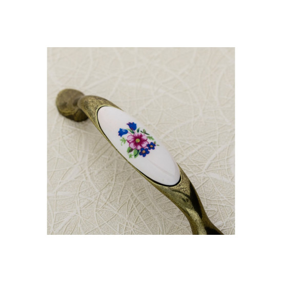 Porculanska ručkica (staro zlato) ružičasti cvijet, L-96 / WP-0728 PR