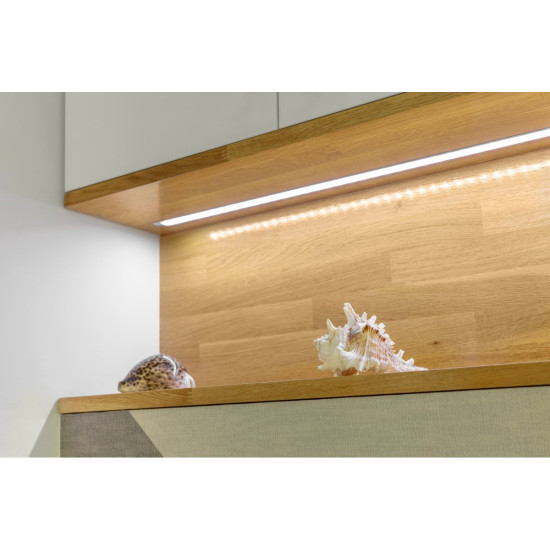 LED aluminijski profil s GLAX srebrnom prirubnicom 2 m (mortise), verzija 2