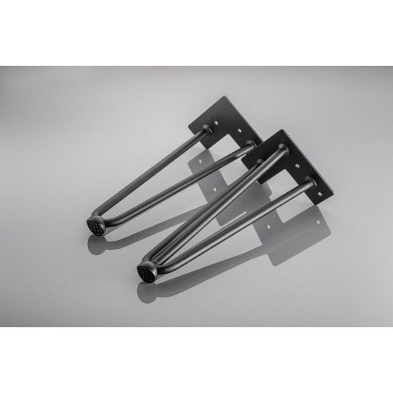 Noga hairpin ARTO sa stopom, 2 šipke, 10 x 711 mm, crna