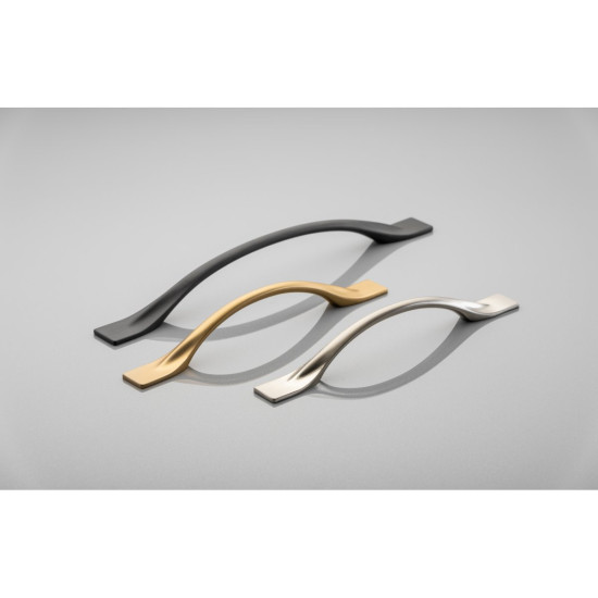 Ručkica materijal:zamak  FLOW C=128 mm crni mat