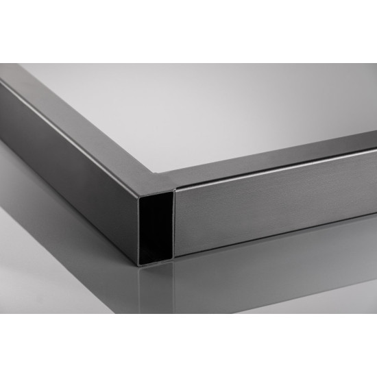 Noga GTV INDUSTRIA, trapezoid, H = 710 mm, W = 820 mm, profil 80 x 20, čelik, crna