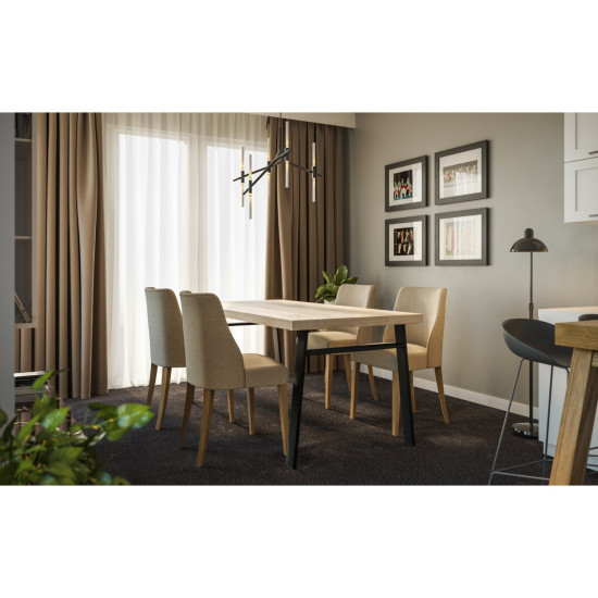 Okvirna noga GTV INDUSTRIA, trapez s prečkom, H = 710 mm, W = 820 mm, profil 80 x 40, čelik, crno