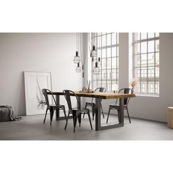 Okvirna noga GTV INDUSTRIA, pravokutnik, H = 710 mm, W = 820 mm, profil 80 x 40, čelik, crno