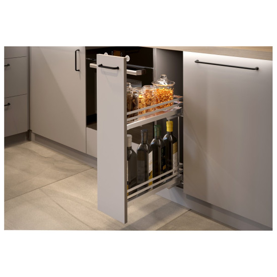 Cargo košarica bočna MovixPro, 2 police, za ormarić 200mm, bez vodilica, krom