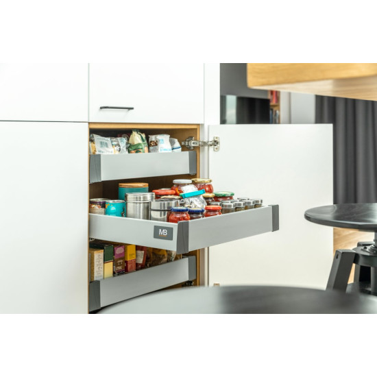 ModernBox® PUSH TO OPEN L-500 KPL. - niski, sivi