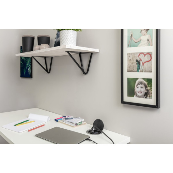 Nosač polica WIRE, 18x16 cm, crni mat