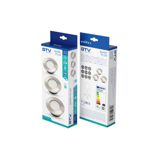 Barri PLUS LED set, 3x uvučeni okrugli svjetiljka 27 LED 3528SMD, hladno bijeli, 230V, 1.5W