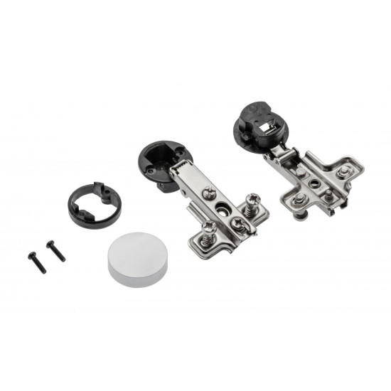 Spojnica za staklo GTV + podložak i okrugli poklopac krom CIG 09, h=0, s euro vijkom