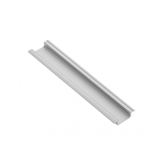 LED aluminijski profil s GLAX srebrnom prirubnicom 2 m (mortise), verzija 2