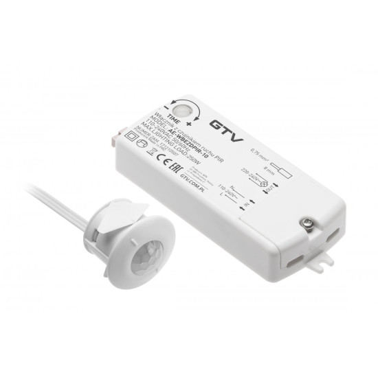 Prekidač bez kontakta PIR 230V, max.250W, kabel 2m, bijeli