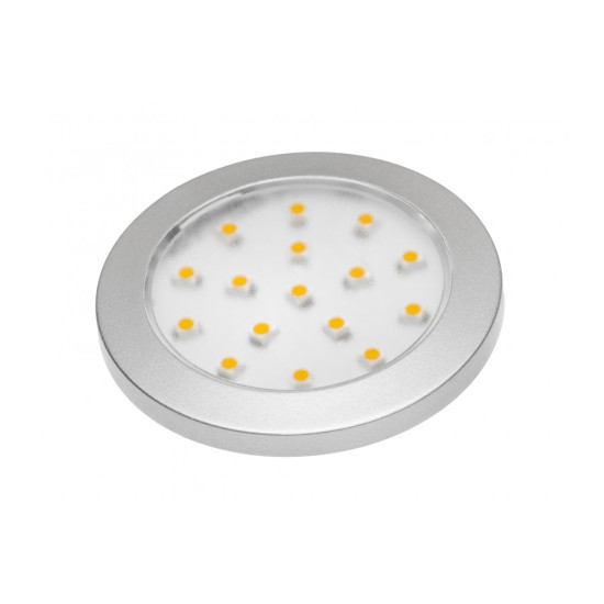 LED svjetiljka Lumino srebro 12V DC, 1.5W, 16 SMD3528, toplo bijela, 2m kabel s miniAMP