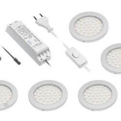 Set od 5 Castello LED svjetiljki, prvi u prekidaču, napajanje 30W, 12V DC, toplo bijelo, distributer