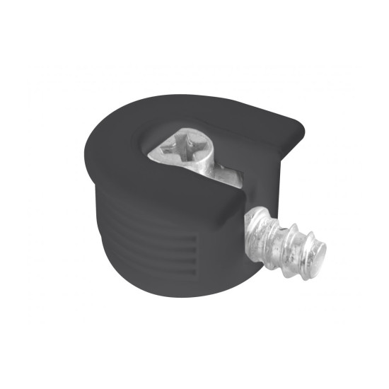 Ekscentrični konektor GTV konektor fi20mm + vretena 20mm, navoj 6x11mm, plastičan, crni (1000 kom.)