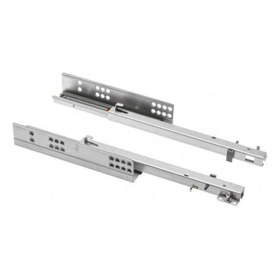 Kuglična vodilica MODERN SLIDE - BRZA MONTAŽA za drvene ladice sa mehanizmom samozatvaranja (nepuno izvlačenje)  L=450