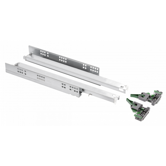 Vodilica donje montaže s usporivačem PRO L=400, regulacija 3D, sinkronizacija, ploča 18 mm