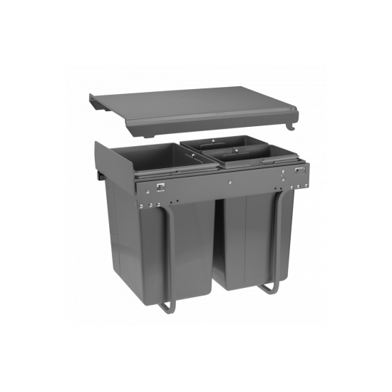 Segregator za smeće, vodilica H45, za ormarić 400mm 20lx2x10l, antracit