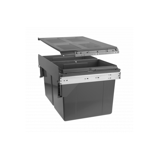 Segregator za smeće za ormarić 400mm, montaža fronte, bočni nosač, vodilica H45, antracit