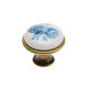 Porcelanasti gumb ročaj, modra roža WP-0728 J4