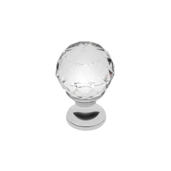 Gumb ročica Crystal Palace A 20 mm (KROM + KRISTAL)