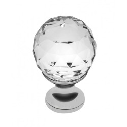 Gumb ročica Crystal Palace A 25 mm (KROM + KRISTAL)