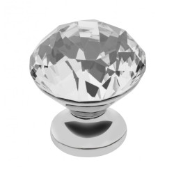 Gumb ročica Crystal Palace B 25 mm (KROM + KRISTAL)