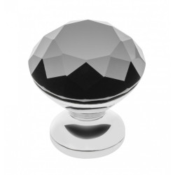 Gumb ročica Crystal Palace B 30 mm (KROM + ČRNI KRISTAL)
