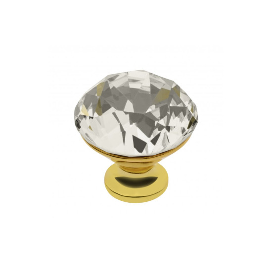 Gumb ročaj Crystal Palace B 30 mm (ZLATO + KRISTAL)