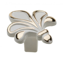 Ručkica gumb ROYAL3 bijeli/zlatni