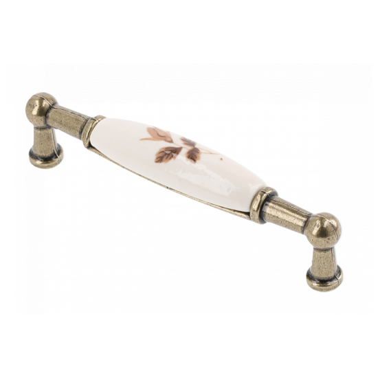 Porculanska ručkica (staro zlato) smeđi cvijet, L-96 / WP-0728 BB