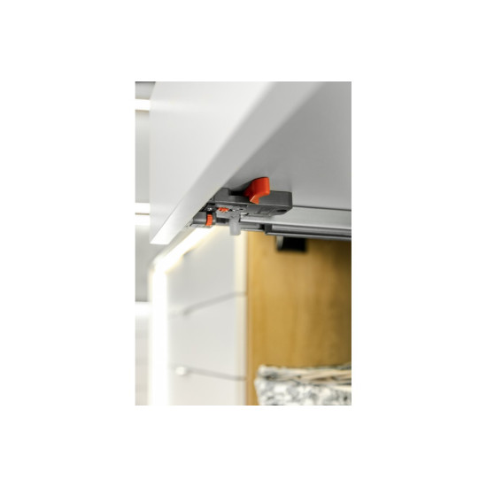 Kuglična vodilica MODERN SLIDE 3D za drvene ladice sa samozatvaranjem, 18 mm (potpuno izvlačenje), L=300