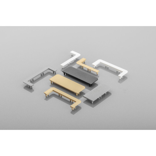 Kapica za L profil  dijelomična, VELLO  sistem bez ručica s LED funkcijom, crna  desna (10 kom./pakiranje )