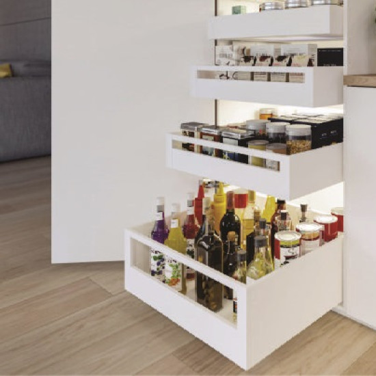 AXISPRO Set za unutarnju visoku ladicu (panel H=110 + reling + spojke, bijela