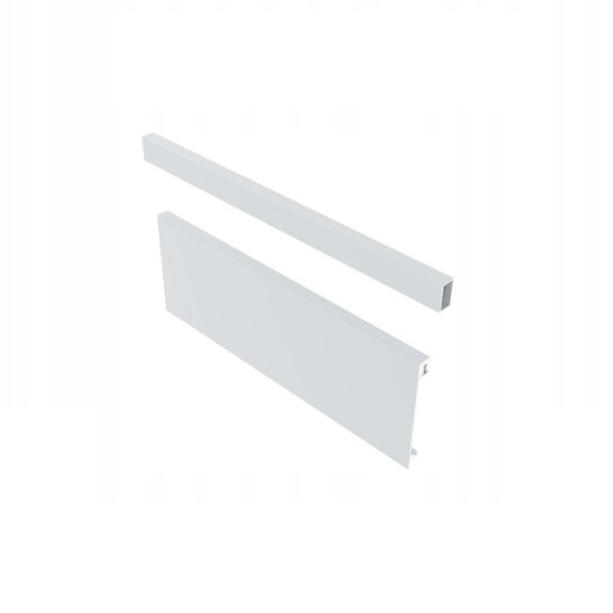 AXISPRO Notranji sprednji panel H = 95 + reling za notranji srednji predal, bela, L = 1200 mm